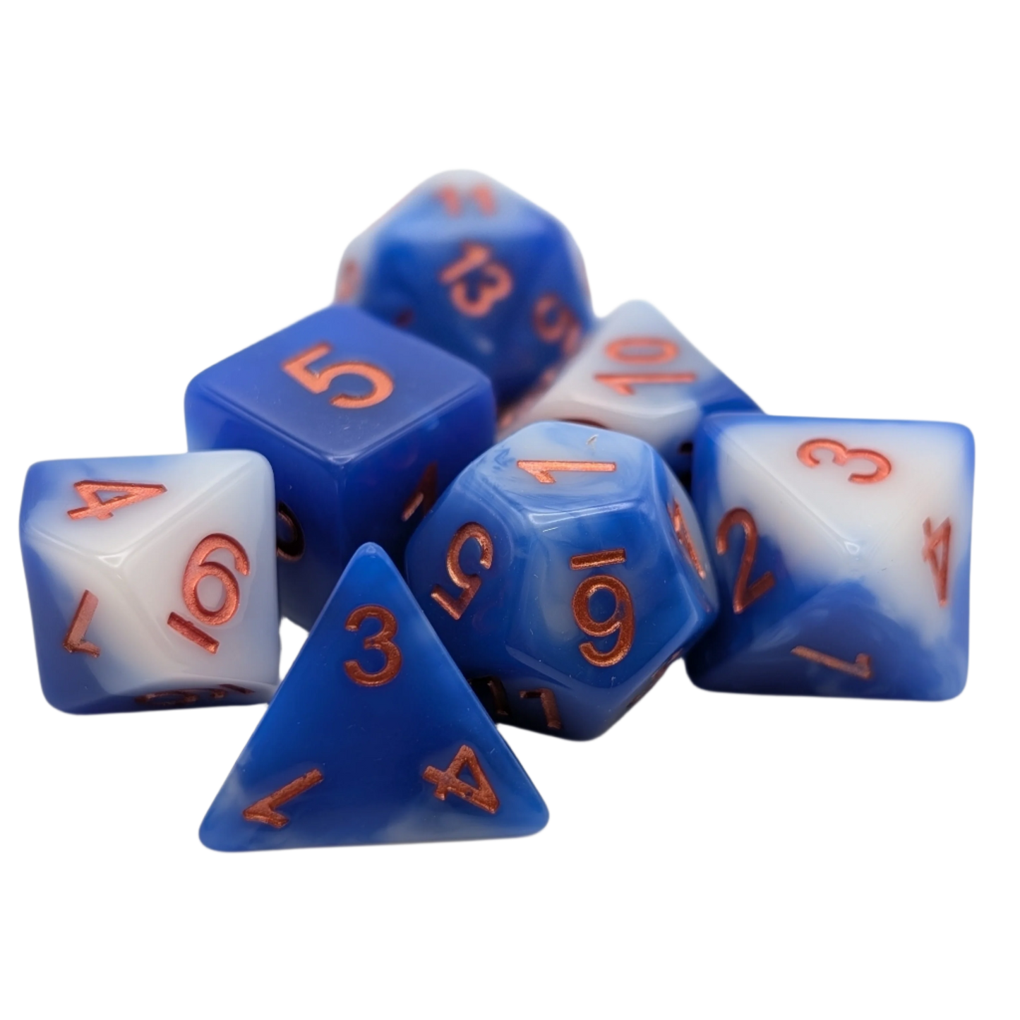 Sea and Sky- 7 Piece DnD Dice Set | Acrylic RPG Gaming Dice