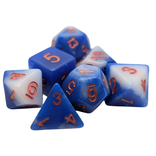 Sea and Sky- 7 Piece DnD Dice Set | Acrylic RPG Gaming Dice