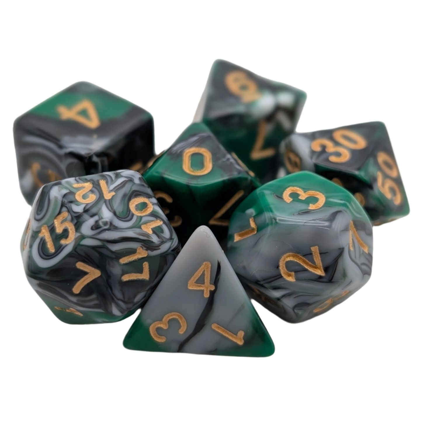 Mint Shake - 7 Piece DnD Dice Set | Acrylic RPG Gaming Dice
