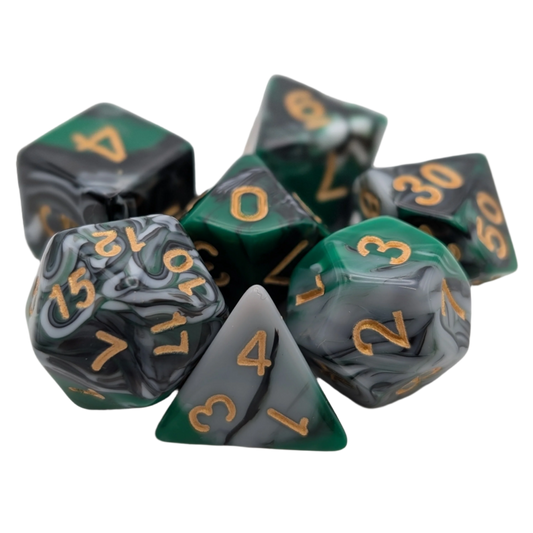 Mint Shake - 7 Piece DnD Dice Set | Acrylic RPG Gaming Dice