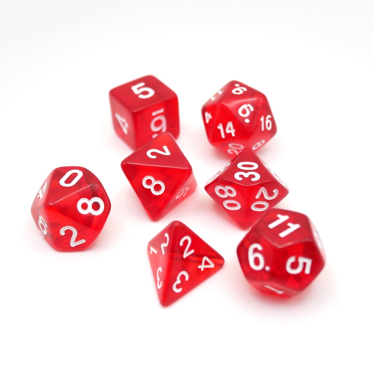 Ruby Ingots - 7 Piece DnD Dice Set | Acrylic RPG Gaming Dice