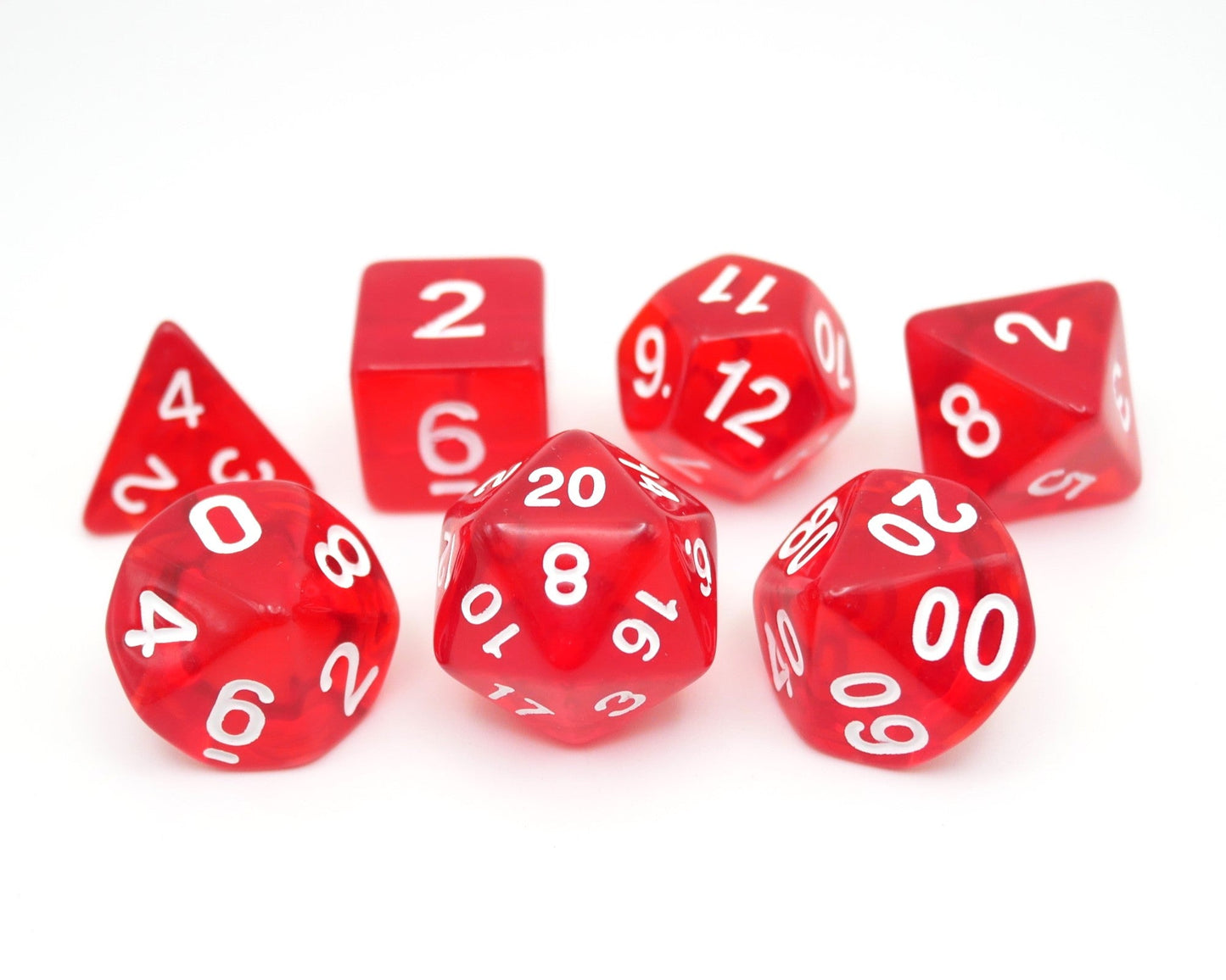 Ruby Ingots - 7 Piece DnD Dice Set | Acrylic RPG Gaming Dice