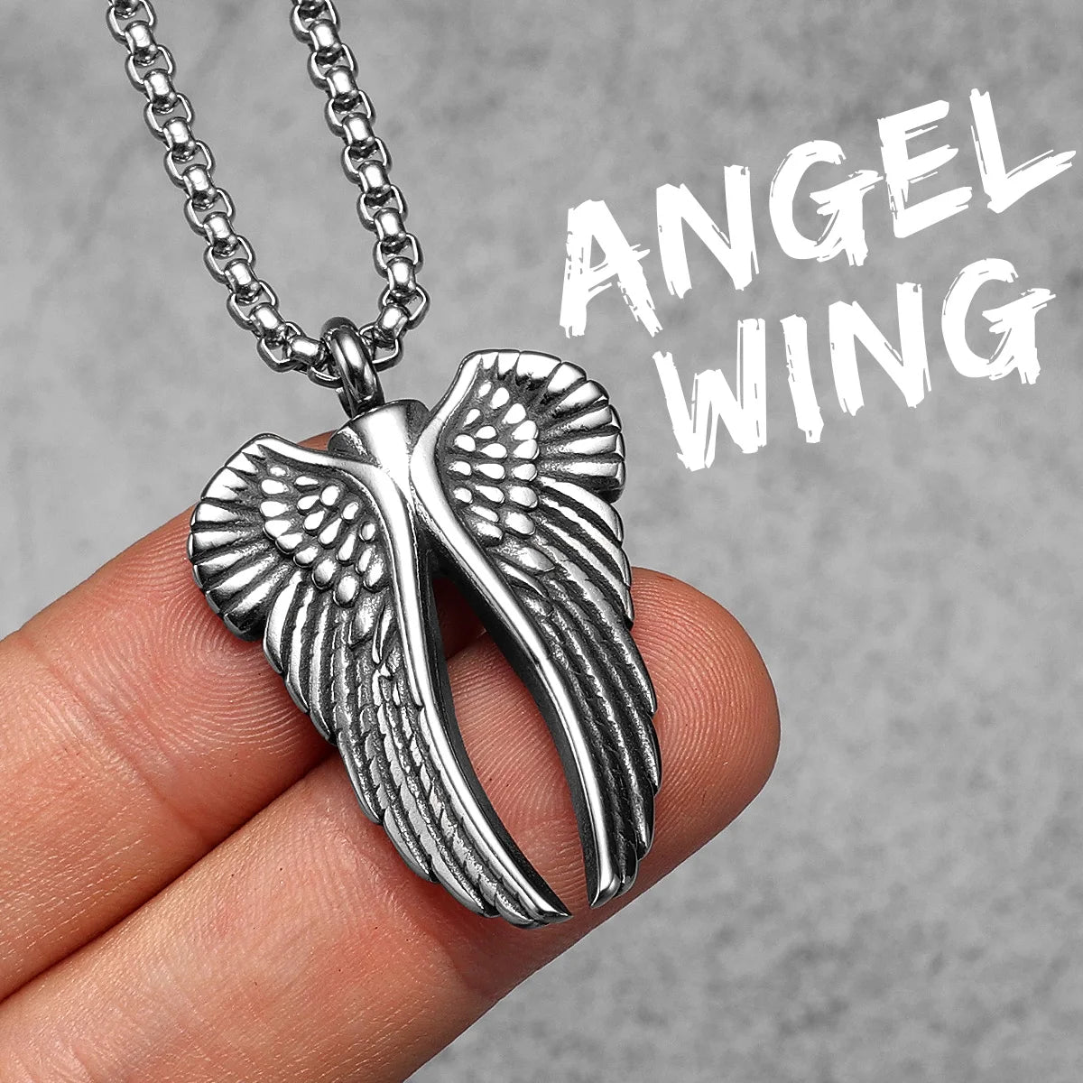 Angel Waing Amulet Stainless Steel Men Necklaces Pendant Chain Punk New In For Couple Women Fashion Jewelry Gifts Wholesale