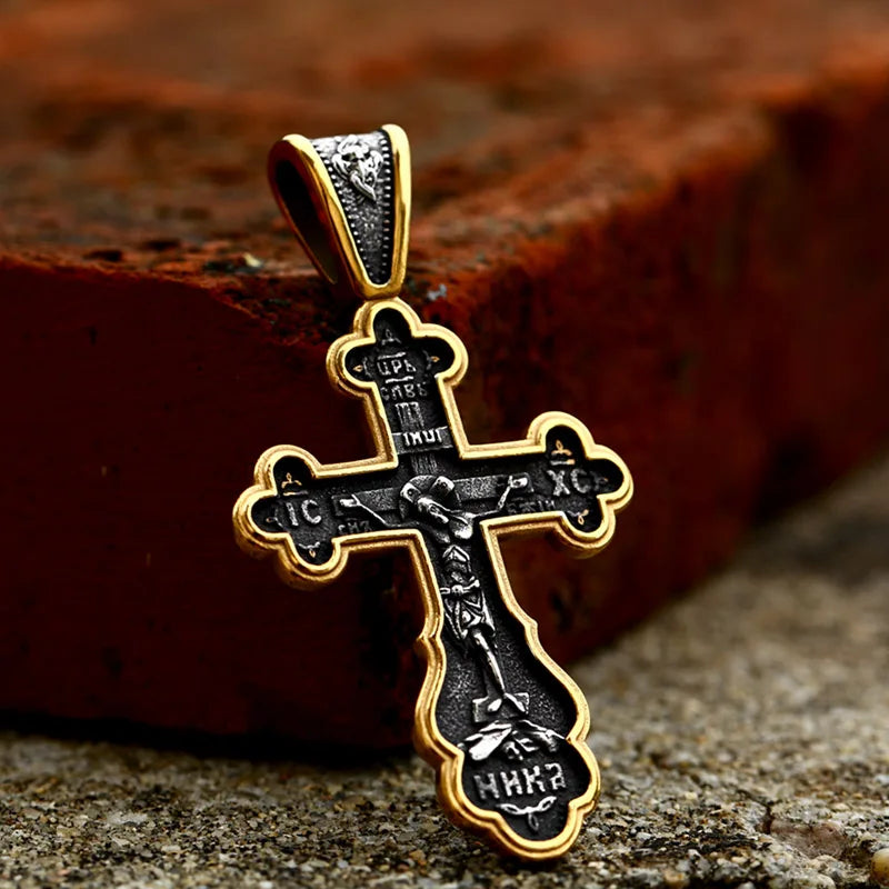 2022 NEW Men's 316L stainless-steel n Jesus Cross Amulet Pendant Necklace for teens punk biker Jewelry Gift free shipping