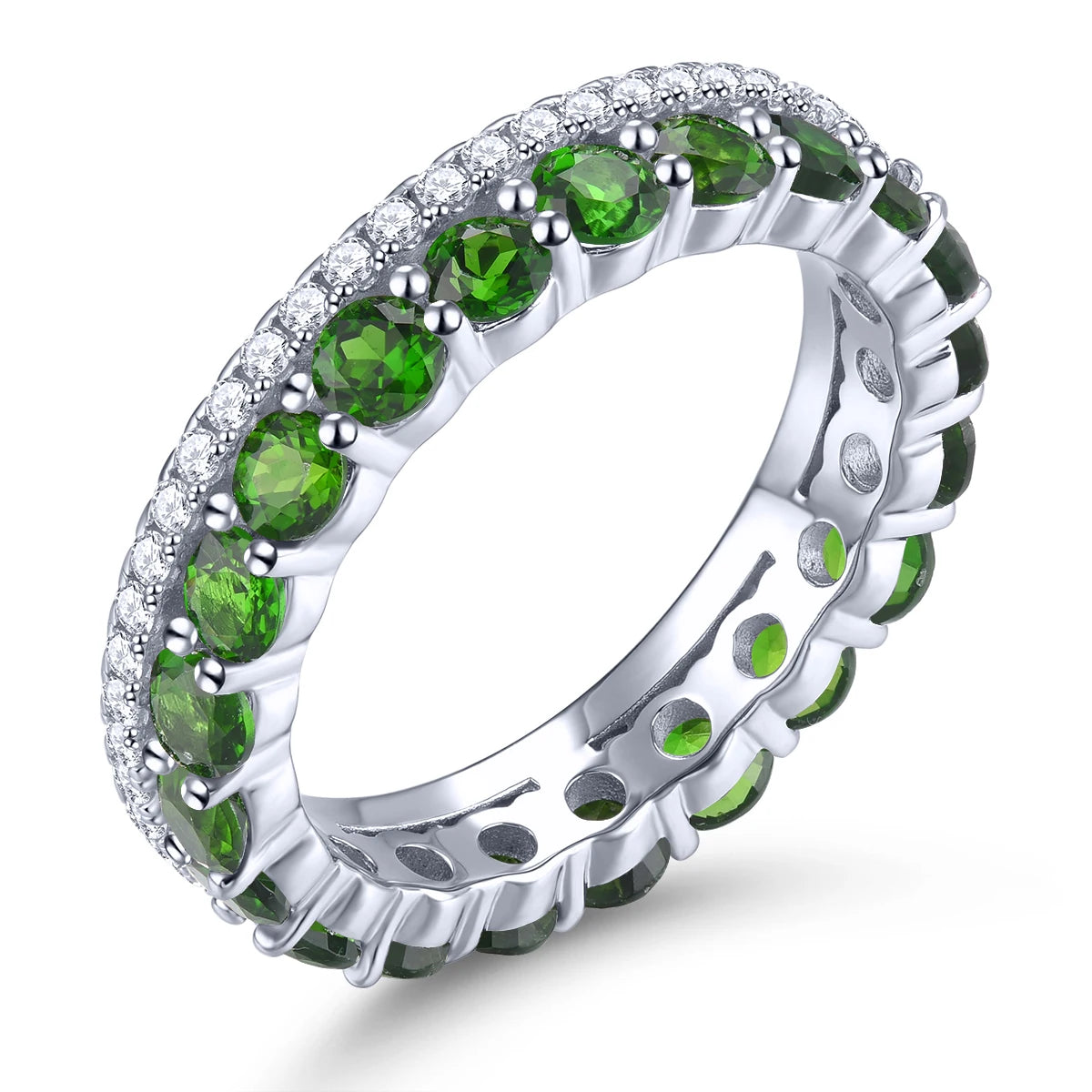 Natural Opal Sterling Silver Rings 1.8 Carats Genuine Gemstone Unique Special Design Women S925 Anniversary Birthday Gifts Natural Diopside