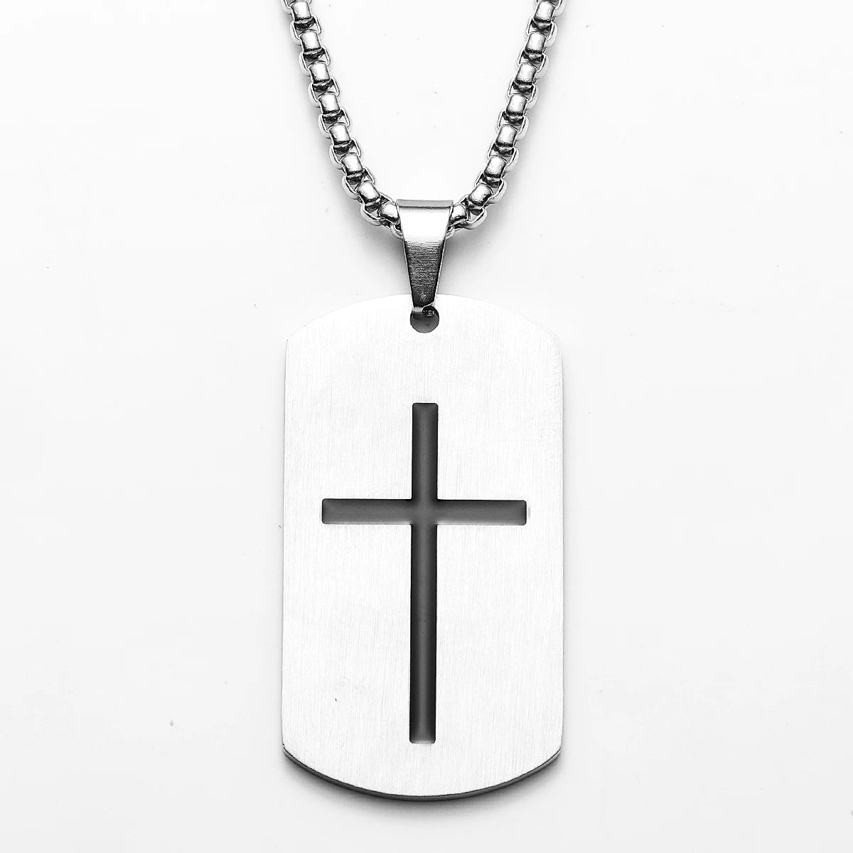 Cross Amulet Bible Tag Stainless Steel Men Necklaces Pendant Chain Punk For Women Fashion Jewelry Gifts Wholesale Dropshiping
