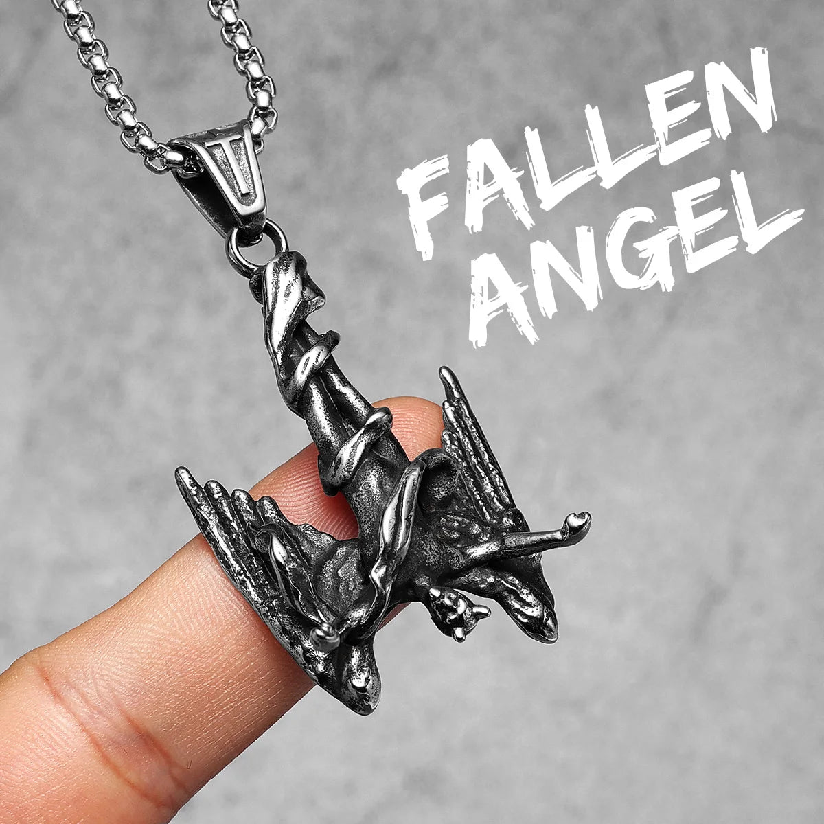 Angel Waing Amulet Stainless Steel Men Necklaces Pendant Chain Punk New In For Couple Women Fashion Jewelry Gifts Wholesale