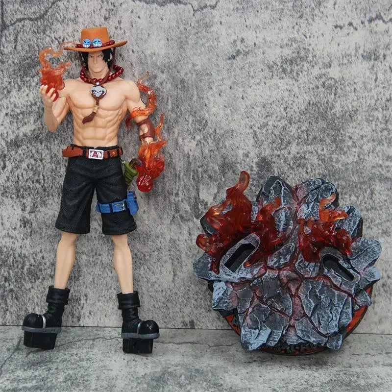 New 25cm One Piece Gk Fantasy Third Anniversary 1/3 Ace Super Huge Collect Figures Trendy Statue Anime Decoration Christmas Gift