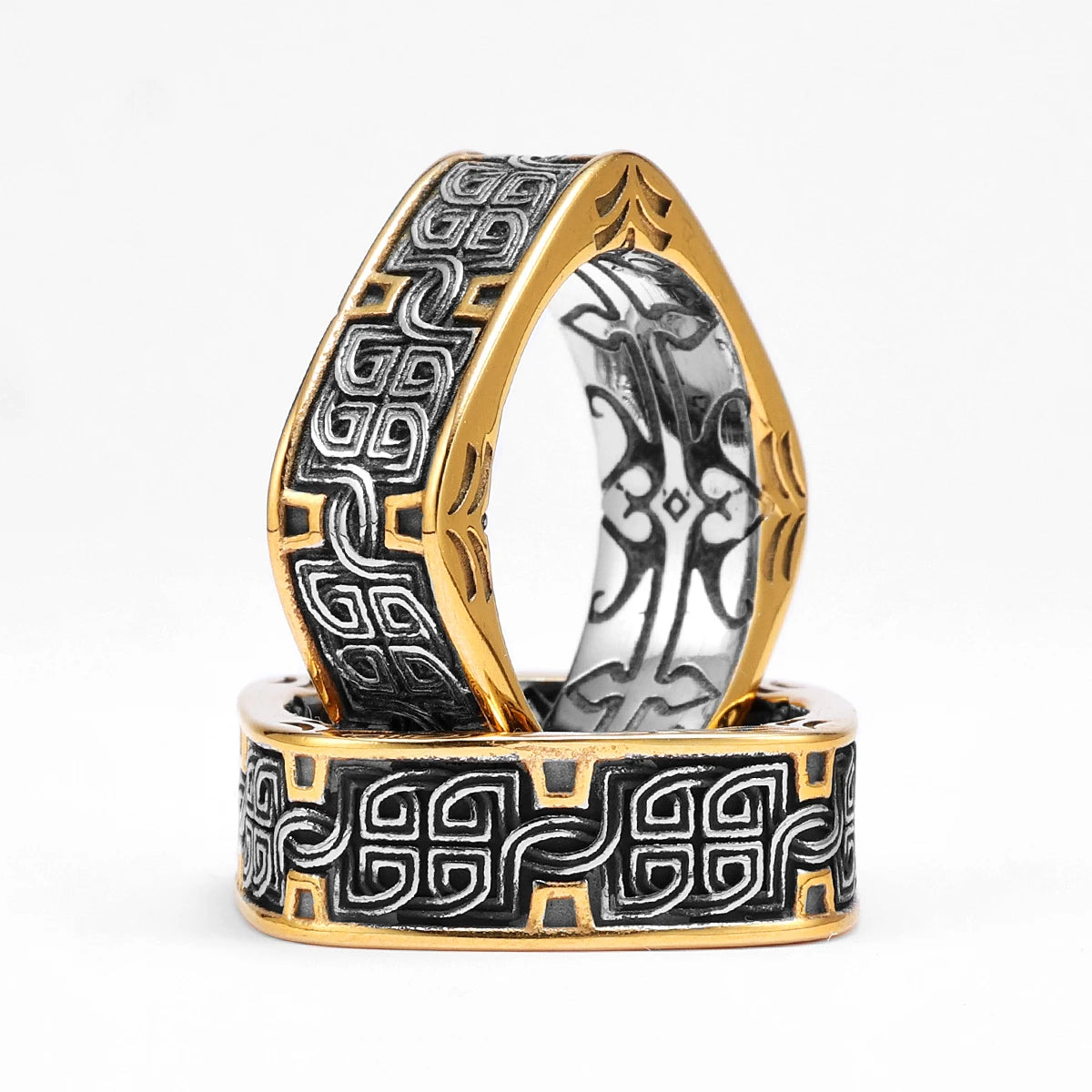 Ancient Classical Patterns Men Rings Stainless Steel Women Fashion Jewelry Punk Trendy New In Accessories Gift