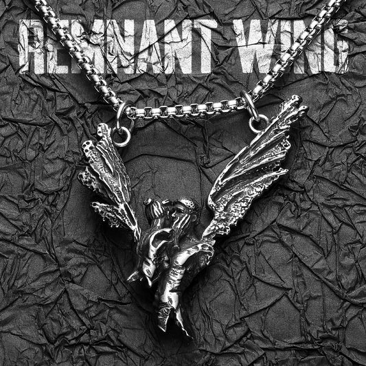 Aesthetic Couple Kiss Wing Stainless Steel Necklaces Pendant Chain Punk Rock Vintage For Lover Men Women Jewelry Gifts Wholesale