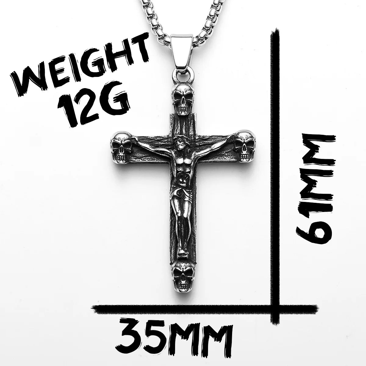 Retro Jesus Skull Cross Amulets Stainless Steel Men Necklaces Pendant Chain Punk For Women Fashion Jewelry Gifts Wholesale