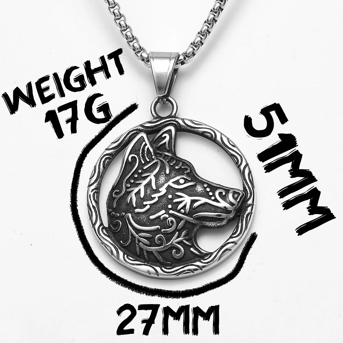 Wolf Head Carving Men Necklaces With Pendant Stainless Steel Jewelry For Male Women Punk Hip Hop Accessories Gifts Wholesale