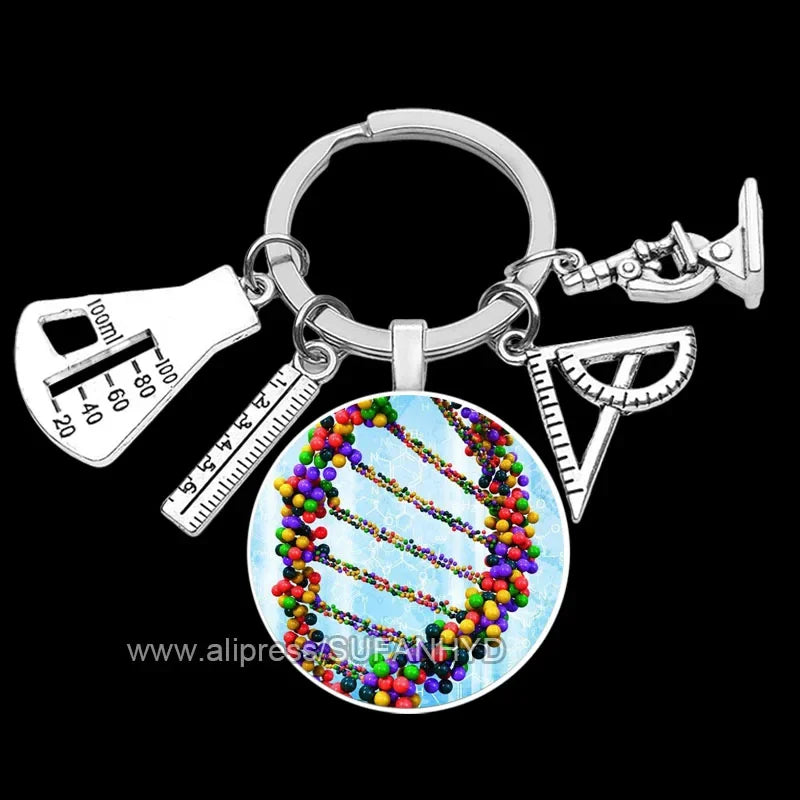 Creative Chemistry Keychain for Key Science Key Rings for Biology Master Teacher's Day Gift for Professor Chemistry c-49-6