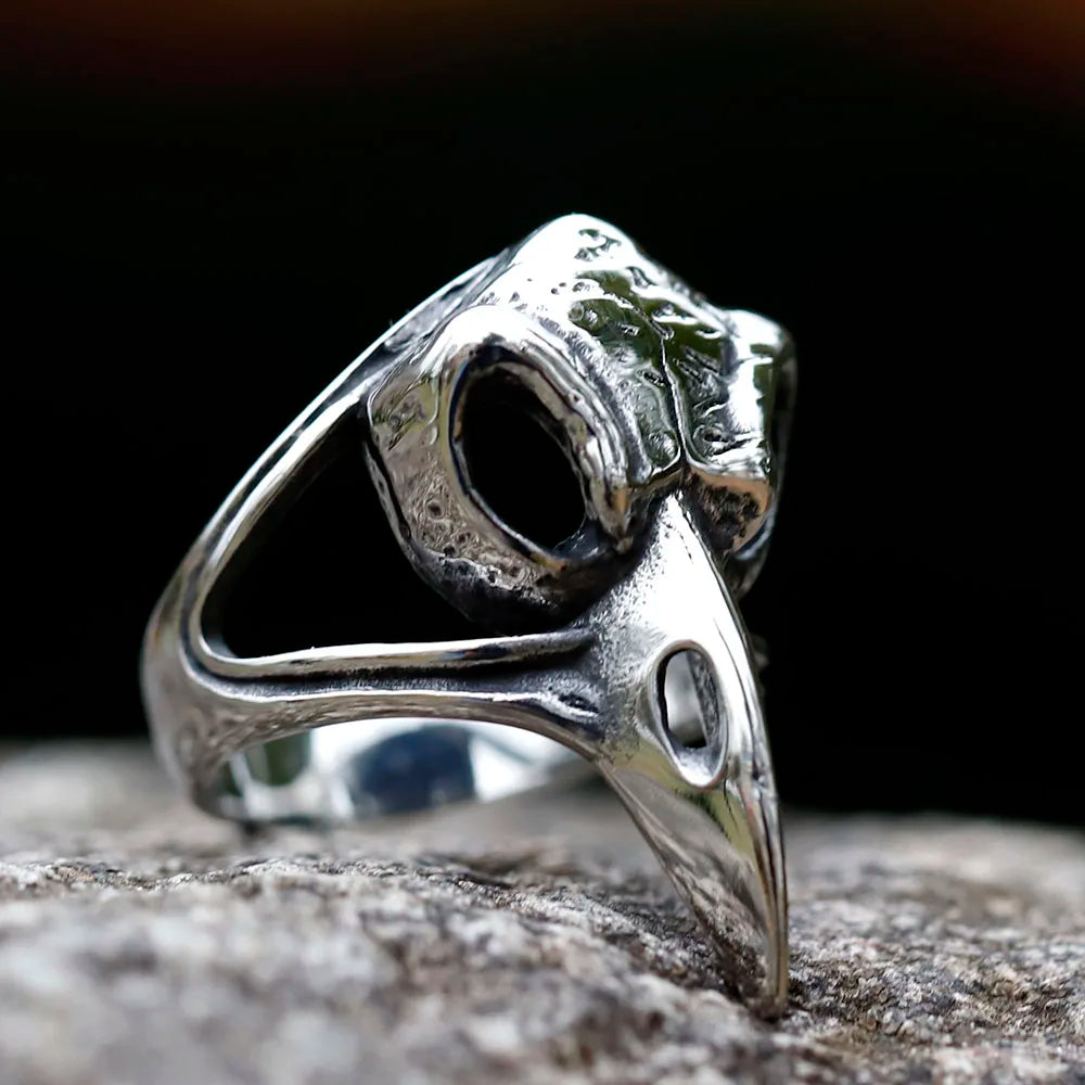 NEW Men's 316L stainless steel rings Vintage viking raven head RING for teens animal Jewelry Gift