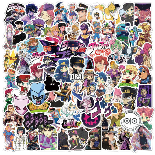 100pcs Anime JoJos Bizarre Adventure Cartoon Stickers for DIY Guitar Suitcase Skateboard Laptop Phone Decals Sticker Kids Toys 100pcs