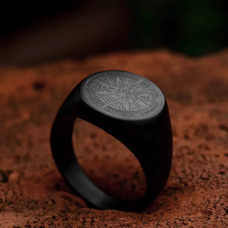 BEIER 316L Stainless Steel Vintage Viking Compass Men's Ring Navigation Odin Amulet High Quality Jewelry BR8-179