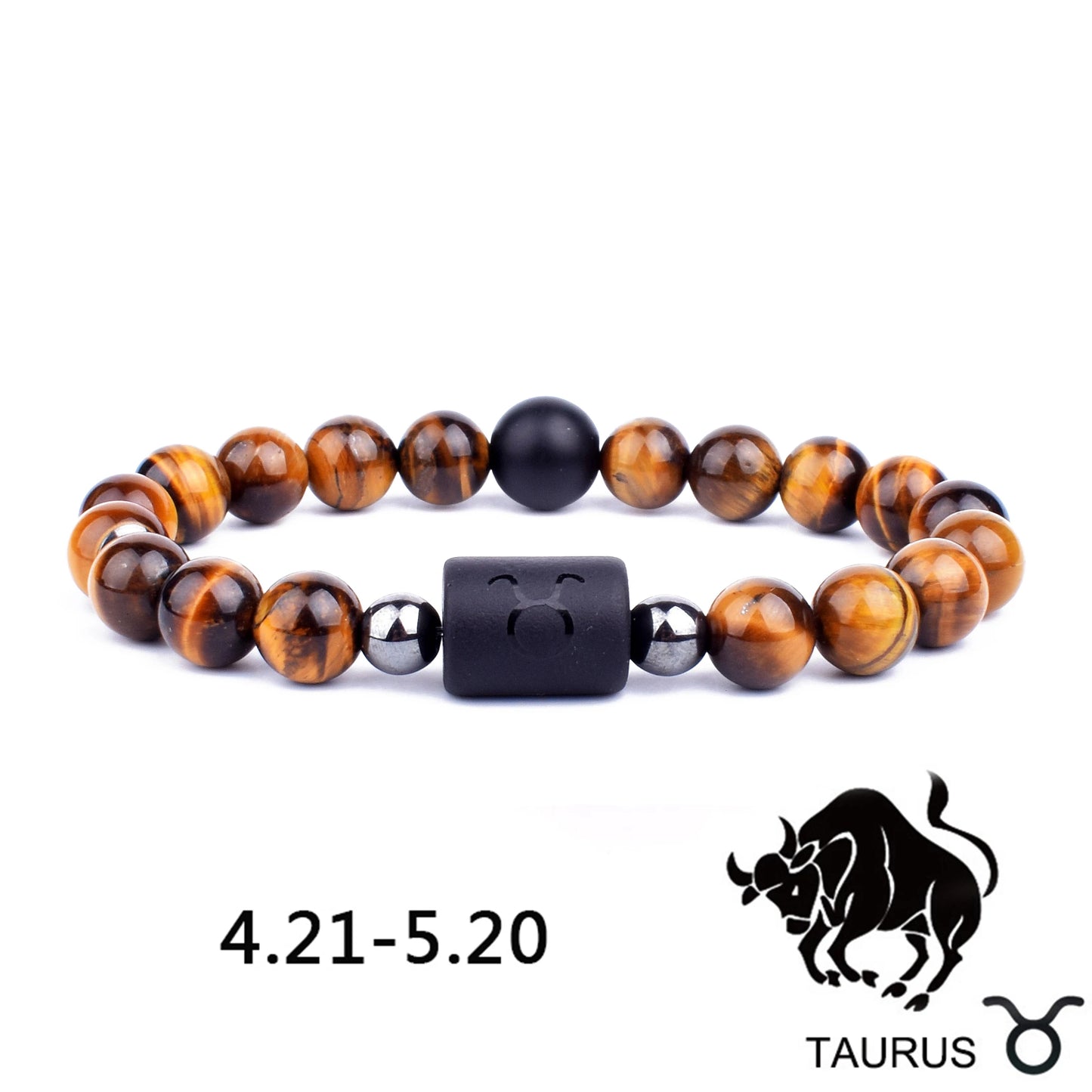 12 Zodiac Signs Constellation Charm Bracelet Men Women Fashion Tiger Eye Stone Beaded Bracelets Virgo Leo Libra Couple Jewelry