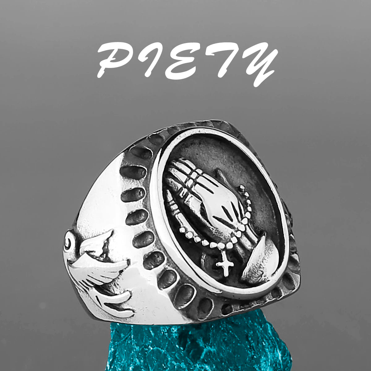 Stainless Steel Catholic Christian Cross Faith Amulet Ring Women Men Unisex Ring Multi Style Finger Jewelry Creative Gift
