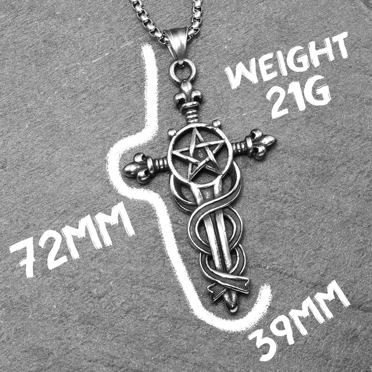 Serpentine Cross Amulets Stainless Steel Men Necklaces Pendant Chain Punk For Women Fashion Jewelry Gifts Wholesale Dropshiping