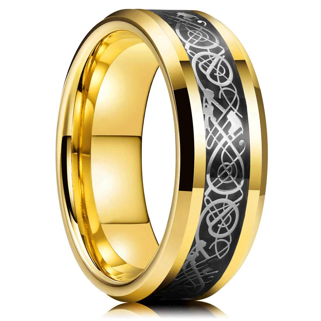 Fashion 8mm Purple Stainless Steel Rings For Men Women Inlay Colorful Abalone Shell Rings Men Wedding Band Jewelry Drop Shipping
