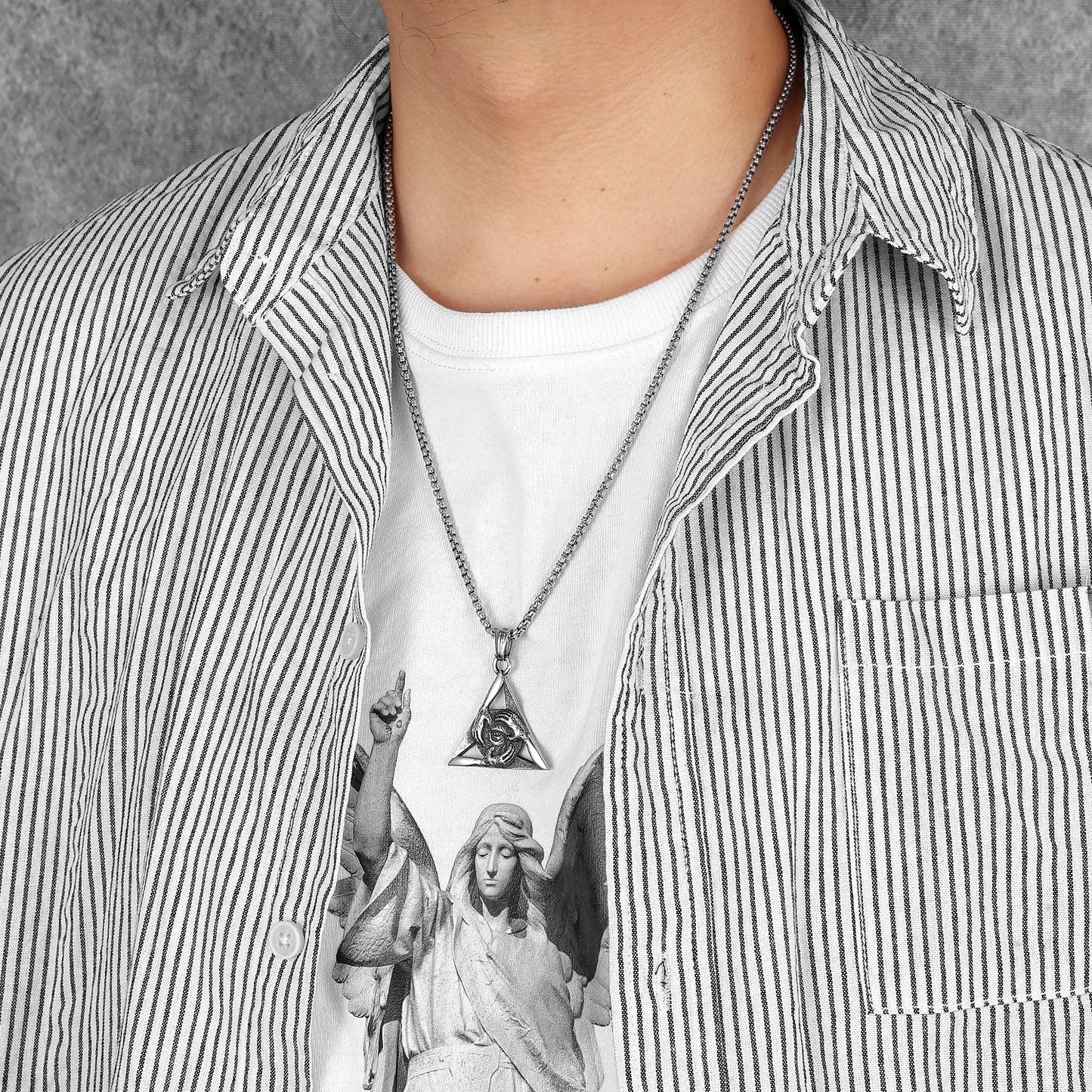 Freemasonry Eye of Light Stainless Steel Men Necklaces Pendant Chain Punk For Women Fashion Jewelry Gifts Wholesale Dropshiping