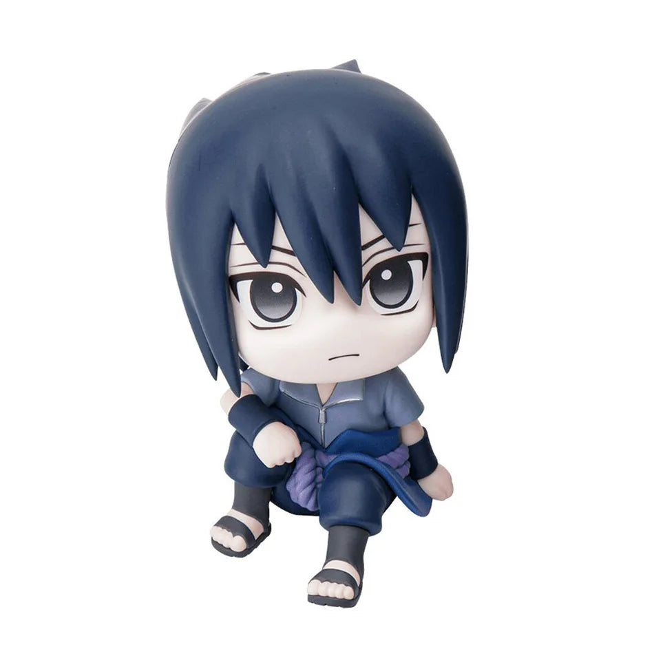 9cm Naruto Anime Figure Q Version Kawaii Figurine Car Decoration Collection Model Toy Uchiha Sasuke