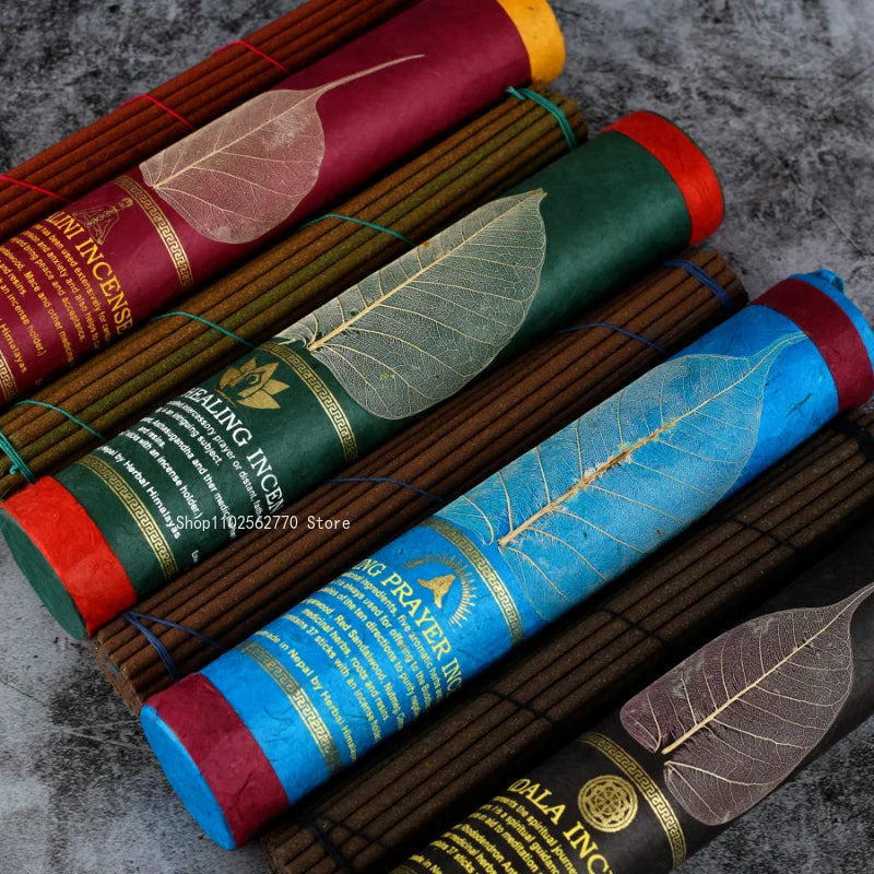 37 Root/ Barrel Nepal Bodhi Leaf Natural Tibetan Incense Handmade Thread Incense Home Office Aromatherapy Yoga Meditation
