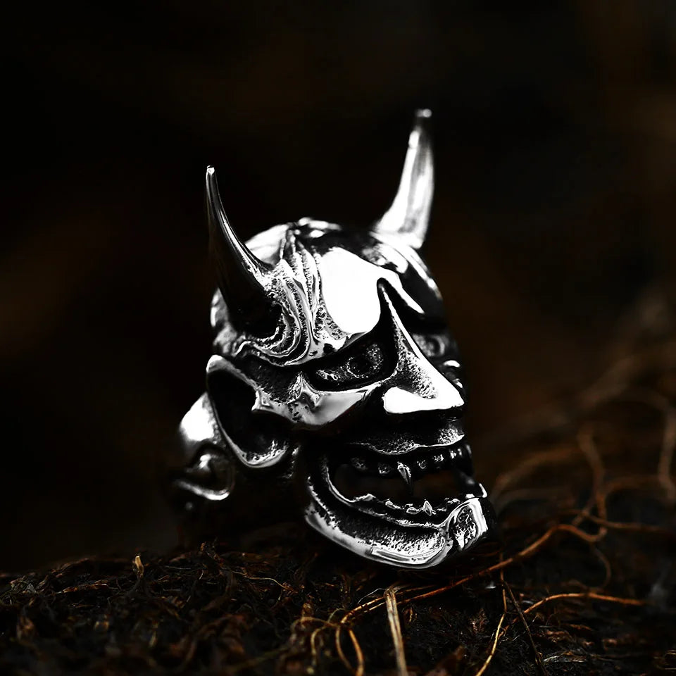 2022 NEW Men's 316L stainless-steel rings Retro Devil Skull Demon  gothic punk FASHION Jewelry Gifts