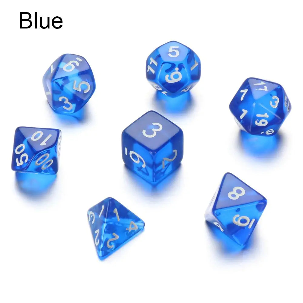 7Pcs D6 D8 D10 D12 D20 Coulorful Multi Sides Polyhedral Dice Set Resin Dices Table Games Accessory For D&d DND Party Supply B16