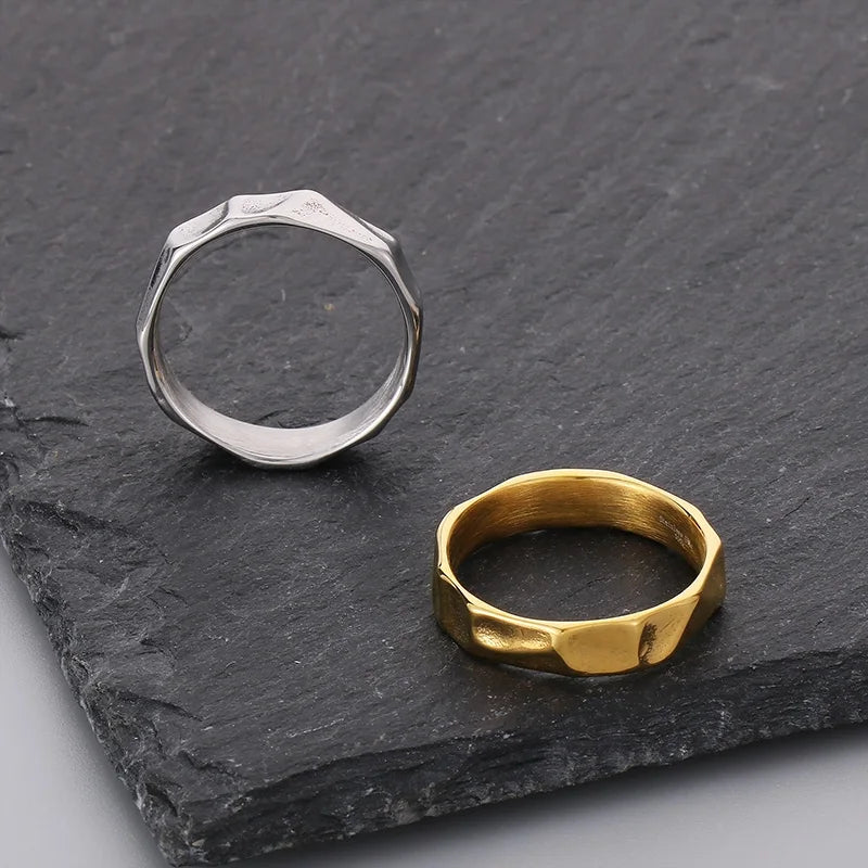 Simple Fashion Thin Stainless Steel Rings For Women Men Geometric Punk Finger Decoration Wedding Party Jewelry Christmas Gifts