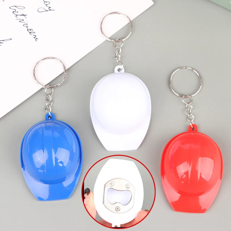 1PC Helmet Hard Hat Keychain Holiday Creative Safety Helmet Opener Keying Jewelry Gift Plastic 3D Helmet Pendant Key Holder