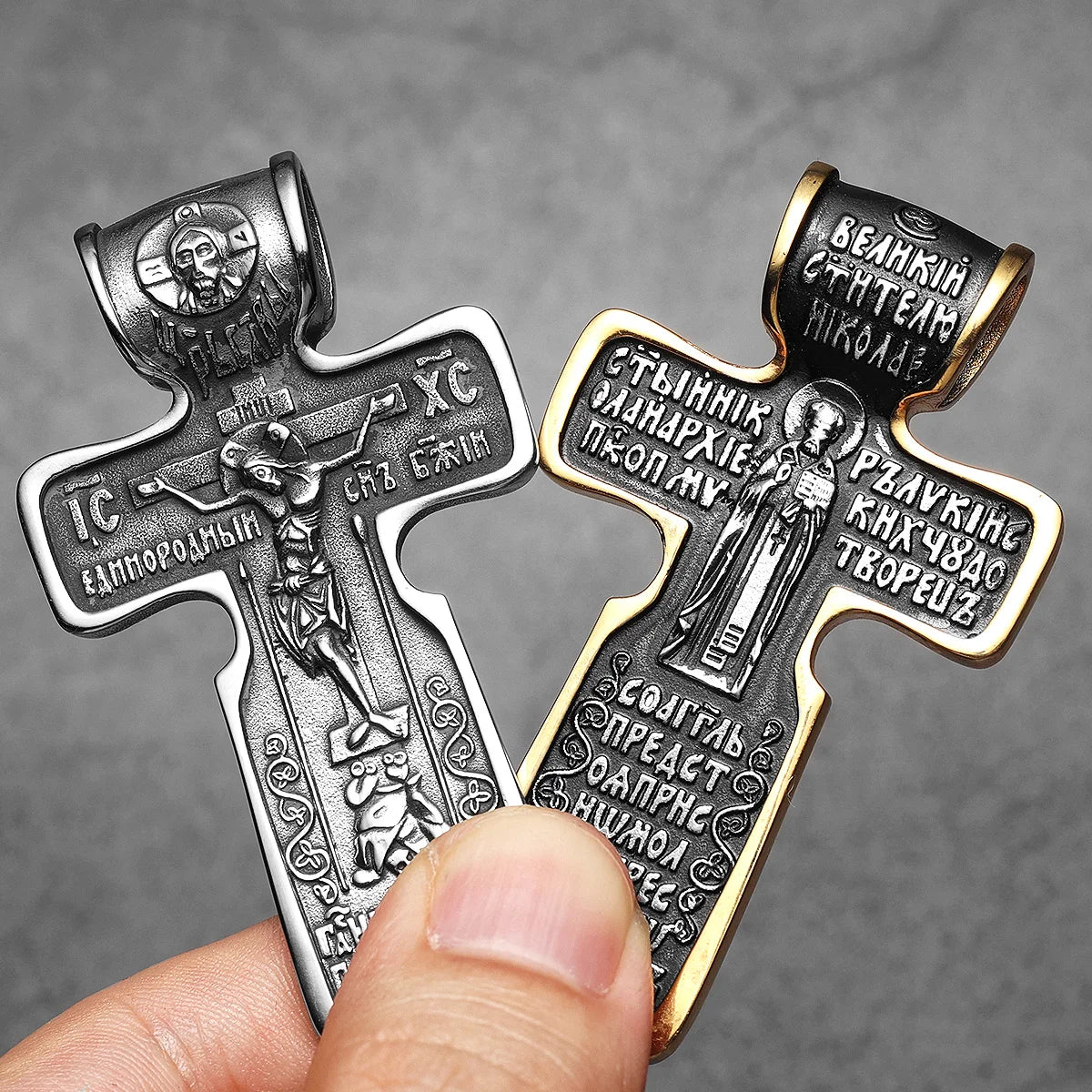 Jesus Big Cross Amulets Stainless Steel Men Necklaces Pendant Chain Punk For Women Fashion Jewelry Gifts Wholesale Dropshiping