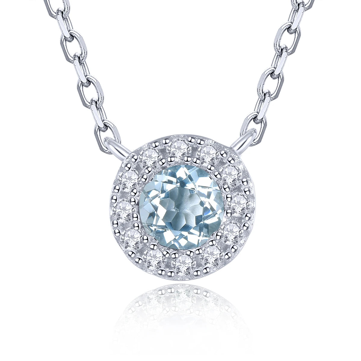 Natural Tanzanite Solid Sterling Silver Necklace Pendant 0.27 Carats Classic Round Shape Women Gifts Daily Decorations S925