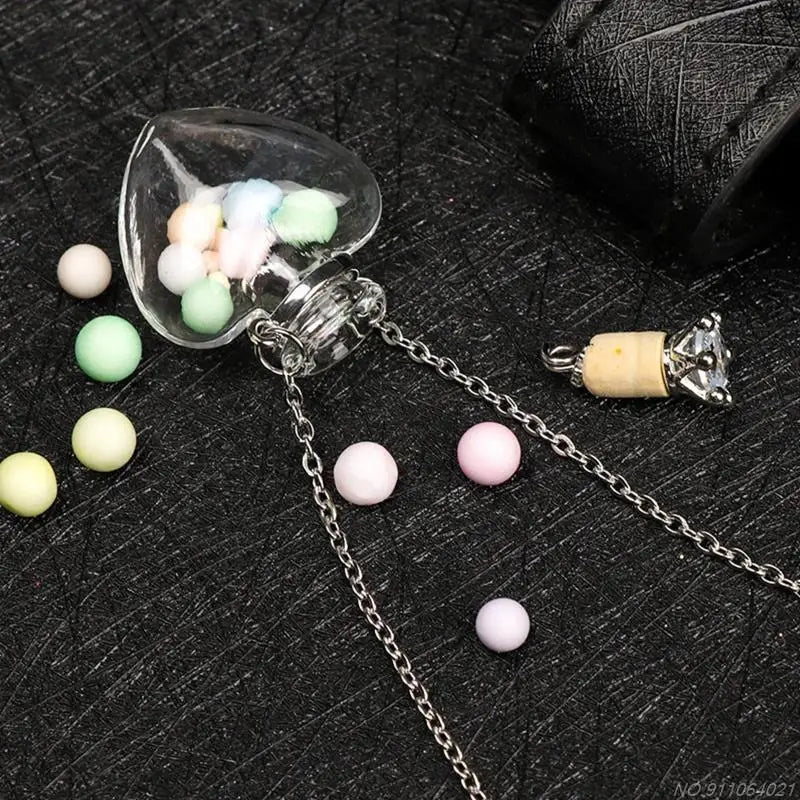Transparent Heart Vial Bottle Necklaces Steel Chain Make Blood Vial Necklace Women Jewelry Gift Dropship