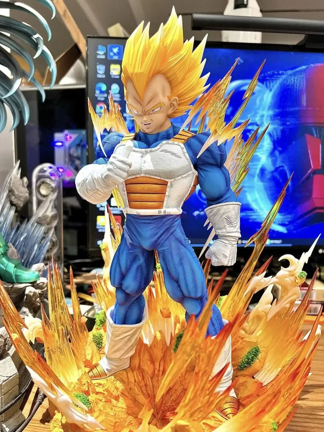 36cm Dragon Ball Gk Model Anime Figure Super Saiyan Vegeta 1:6 14.2inch Majin Vegeta Large Statue Room Decor Ornament Gift Toys