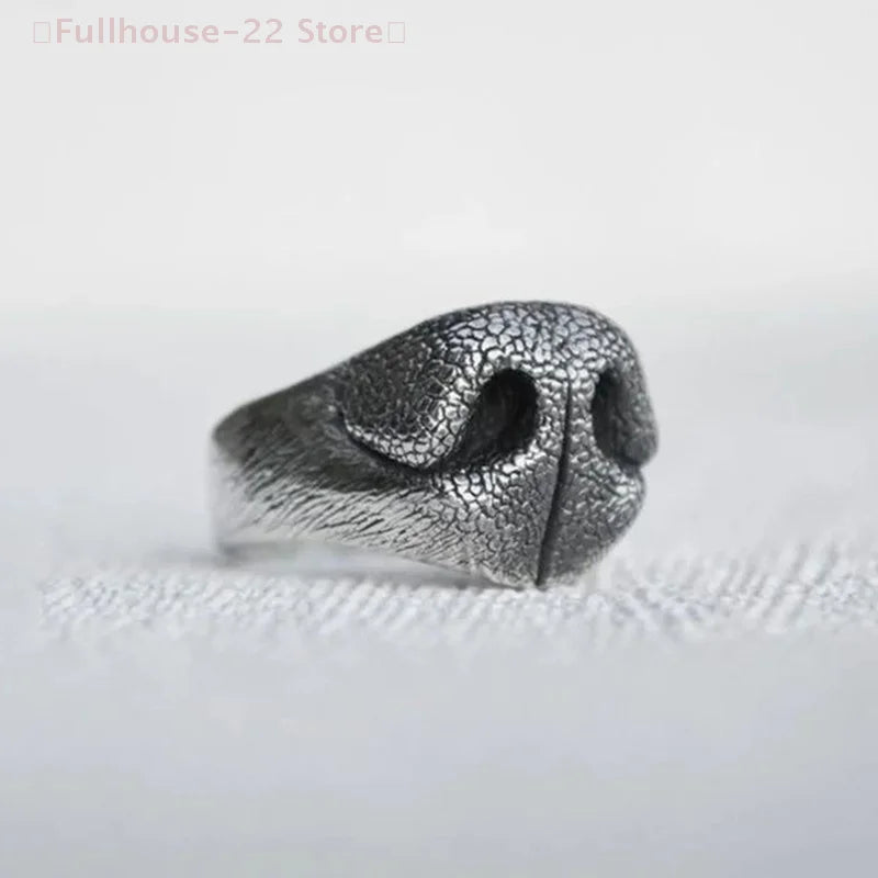 Dog Nose Animal Noses Retro Creative Ring For Men Women Open Ring Handmade Unisex Jewelry Accessories Gift For Lovers