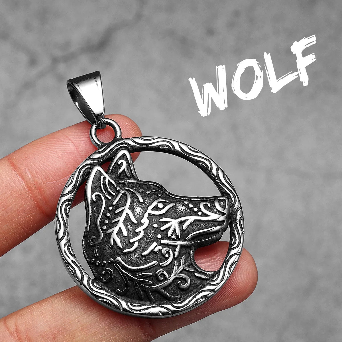 Wolf Head Carving Men Necklaces With Pendant Stainless Steel Jewelry For Male Women Punk Hip Hop Accessories Gifts Wholesale