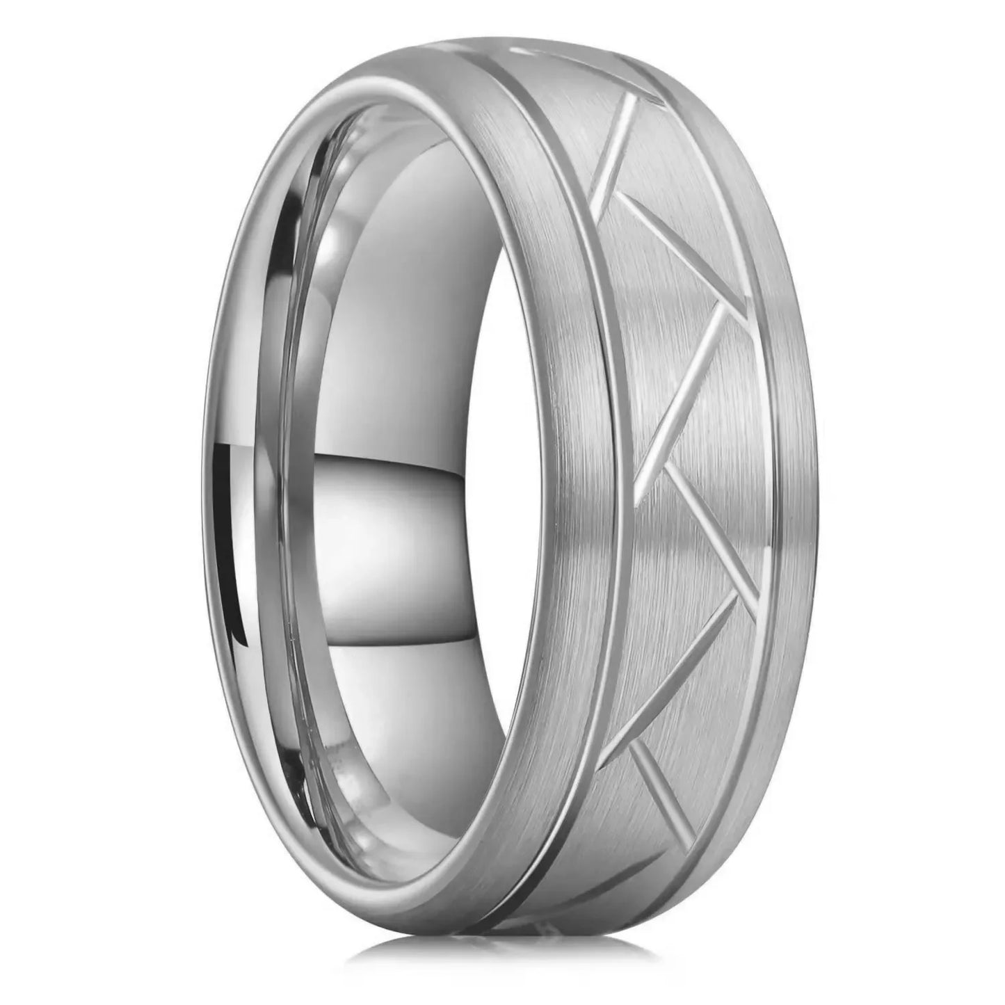 Simple 8mm Rainbow Color Stainless Steel Rings For Men Women Colorful Matte Brushed Men Rings Wedding Band Jewelry Drop Shipping