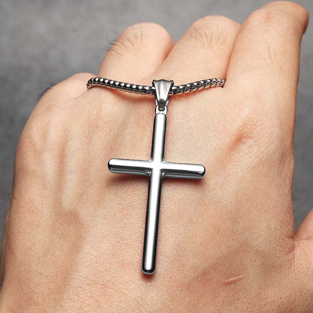 Simple Cross Amulet Stainless Steel Men Necklaces Pendant Chain Punk For Women Fashion Jewelry Gifts Wholesale Dropshiping