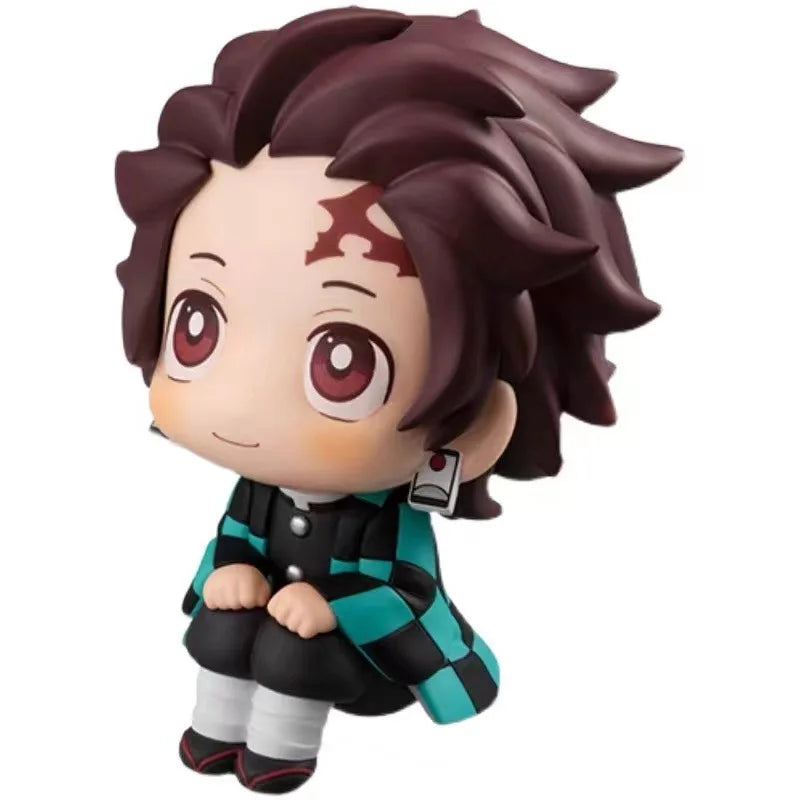 9cm Naruto Anime Figure Q Version Kawaii Figurine Car Decoration Collection Model Toy Kamado Tanjirou