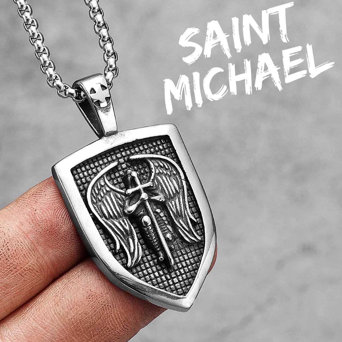 Arch Angel St.Michael Stainless Steel Men Necklaces Pendant Chain Amulet Vintage New In For Women Fashion Jewelry Gift Wholesale