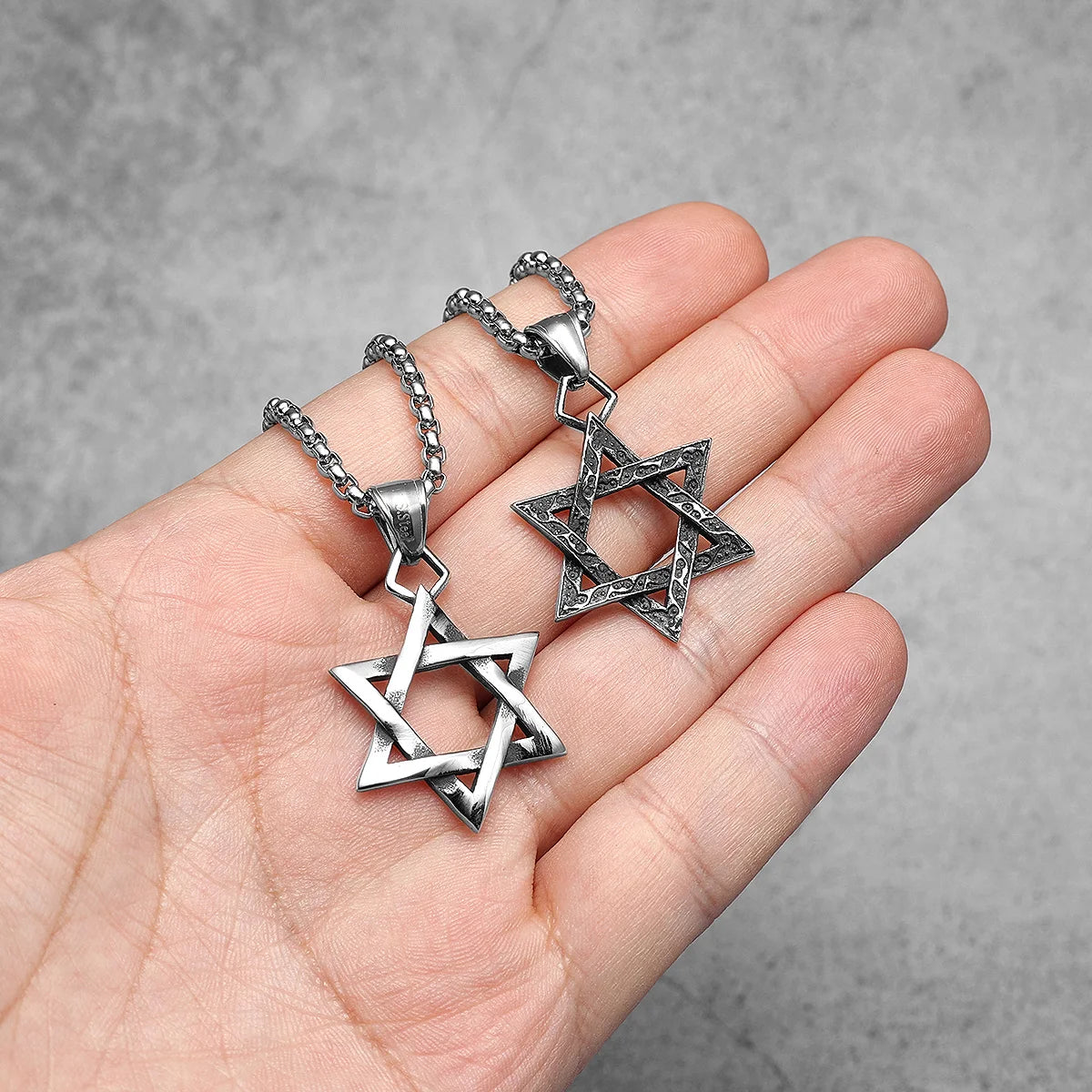 Star Of David Seal of Solomon Stainless Steel Men Necklaces Pendant Chain Punk For Women Fashion Jewelry Gifts Wholesale
