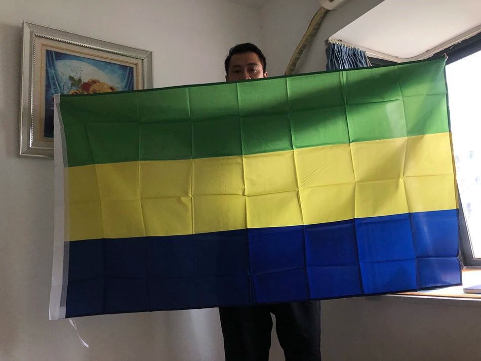 SKY FLAG Gabon Flag 90*150cm double side polyester hanging Gabon national flag For home Decoration