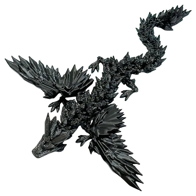 3D Printed Dragon with Movable Wings - Office Desk Accessory, Creative Home Decor, Perfect Christmas Present Holiday Gift