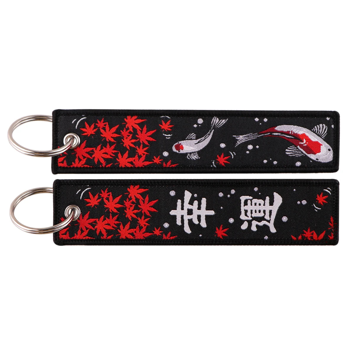 Yin Yang Fish Koi Embroidered Key Fobs Key Tag Keychain for Car Motorcycles Keys Keyring Men Holder Jewelry Gifts