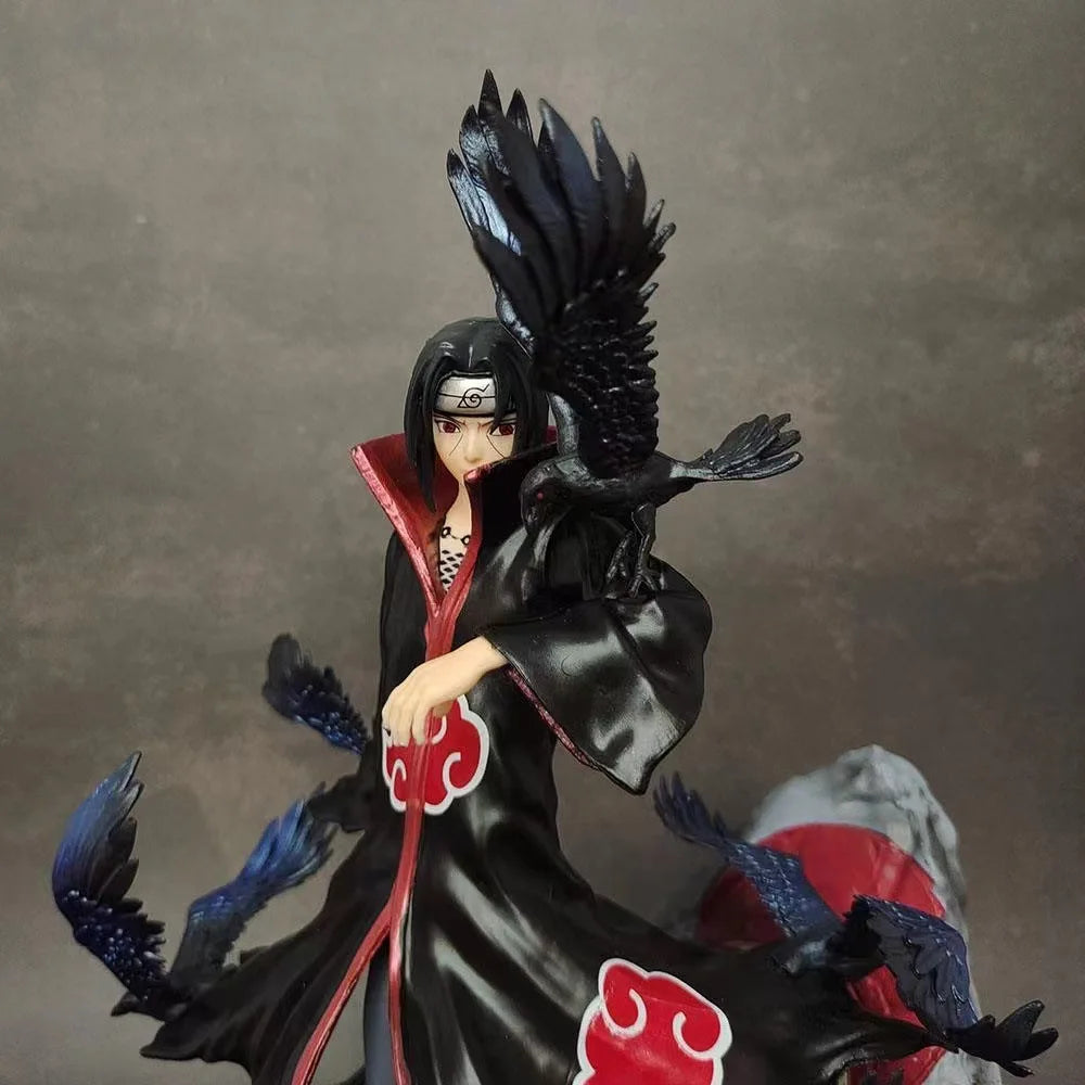 29CM Naruto Anime Action Figure Uchiha Itachi Pvc Statue Shippuden Uchiha Itachi And Crow Collection Model Toy