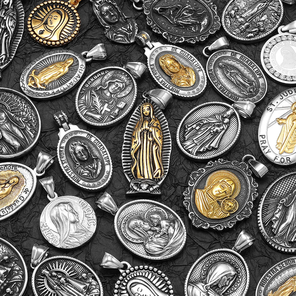 Virgin Mary Angel Cross Stainless Steel Men Necklaces Pendant Chain Amulet Cool New in For Women Fashion Jewelry Gifts Wholesale