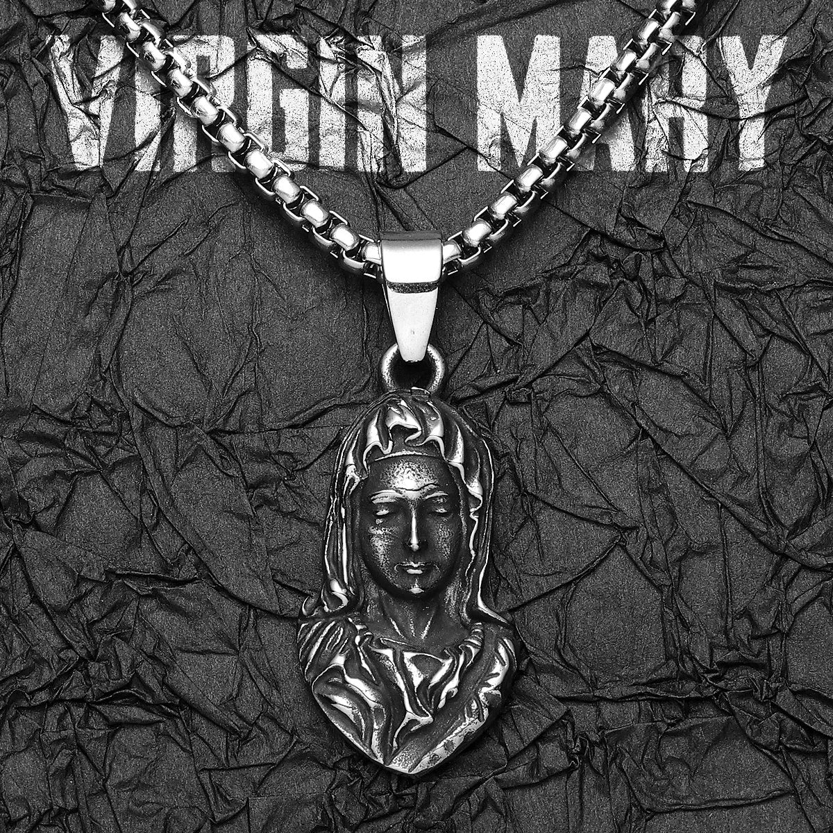 Retro Virgin Mary Stylish Stainless Steel Men Necklaces Pendant Chain Punk For Women Fashion Jewelry Gifts Wholesale Dropshiping