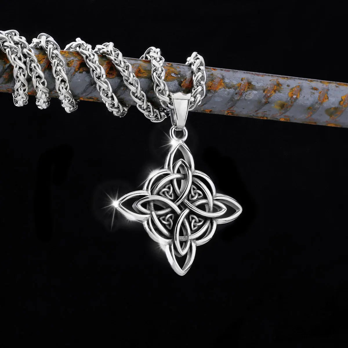 Nordic Totem Amulet Rune Necklace Retro Geometric Pattern Stainless Steel Jewelry Viking Punk Pendant Men's Fashion Jewelry Gift