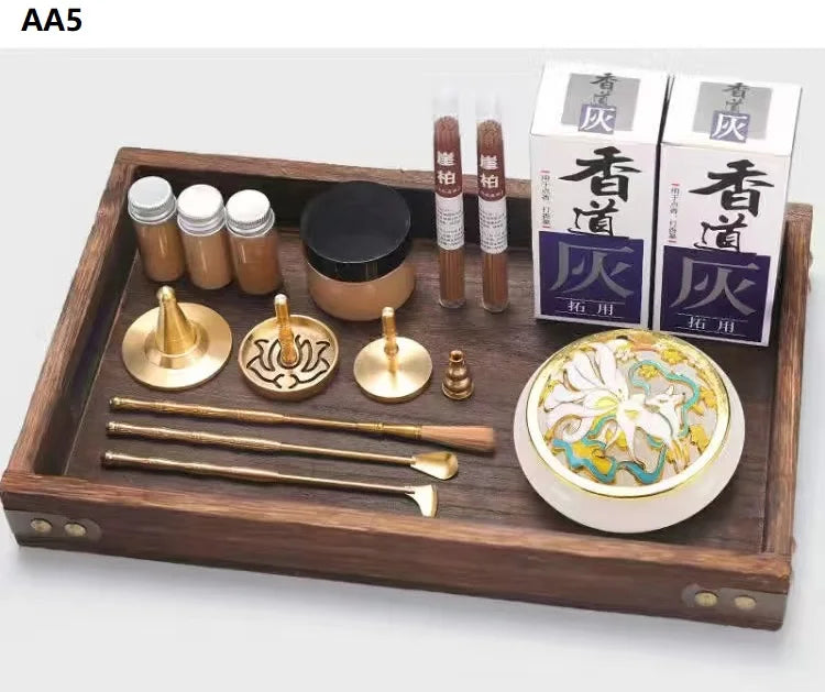 Incense Burner Set Brass Incense Fragrance Making Kit Incense Sealing Mold Incense Holder for Yoga Meditation Home Fragrance AA5